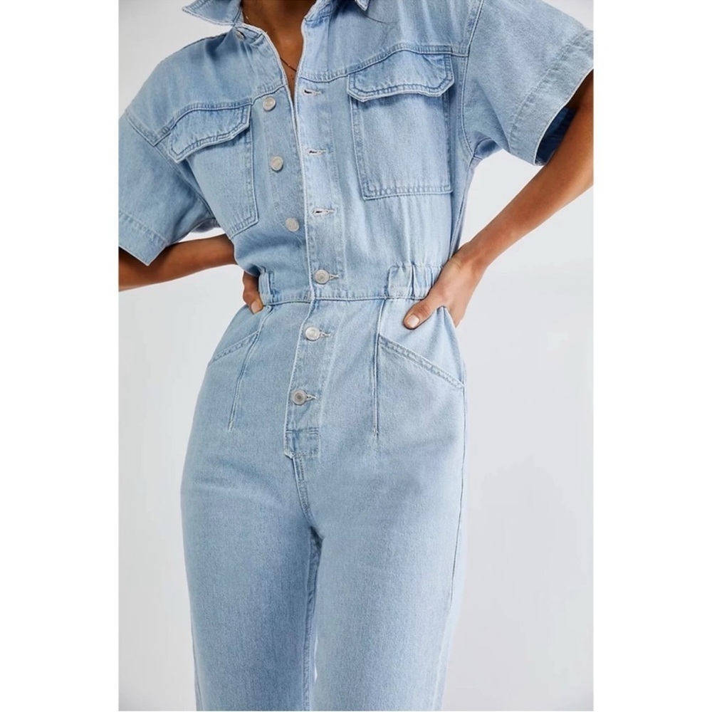 Free People x We the Free Marci Denim Jumpsuit - Picture 5 of 16